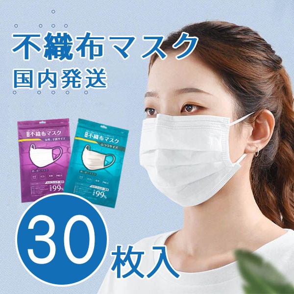 大人 個包装 不織布マスク 三層構造