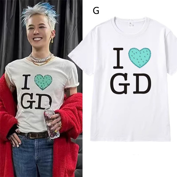 Newjoy / G-DRAGON ジードラゴン Tシャツ ハート 半袖 トップス 2025年