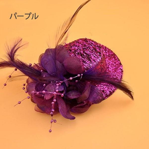 Newjoy / ヘッドドレス 花飾り付き ミニハット 女の子用 メッシュ Newjoy / ヘッドドレス 花飾り付き ミニハット 女の子用 メッシュ