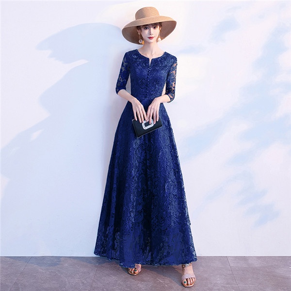 新品タグ付き黒×青ワンピースドレス