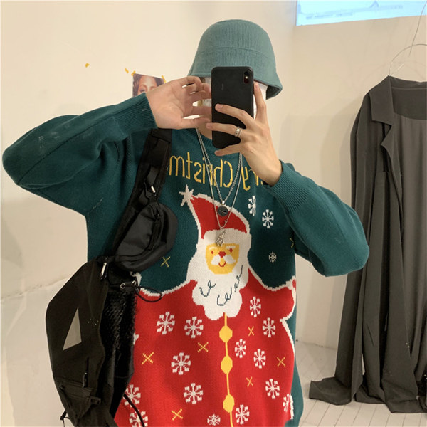 クリスマス衣装 セーター ペアルック 赤 グリーン 男女兼用 ニット トップス プレゼント イベント